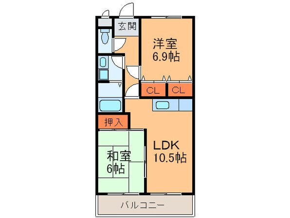 カ－サ大牧の物件間取画像